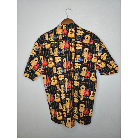 Vintage Max Boxxer Shirt Guitar AOP Hawaiian Short Sleeve Button Down 90s - Picture 8 of 10